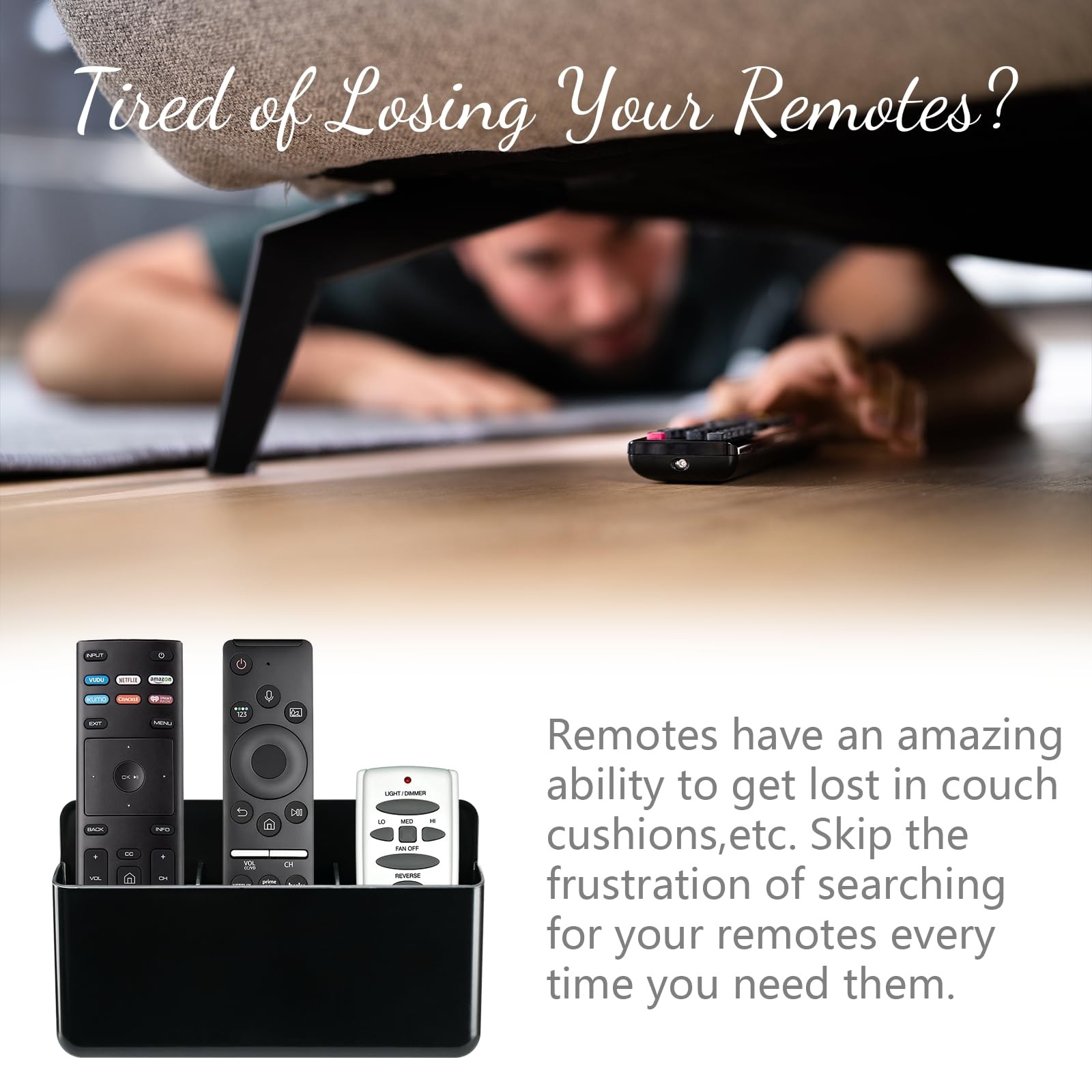 3 Slot Remote Control Holder Pen Storage Accessories for Home Office School