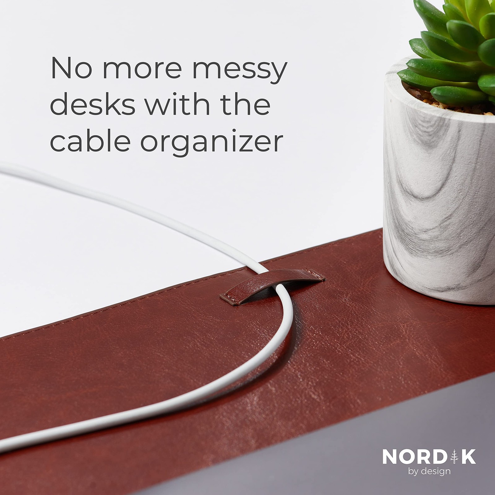 Nordik Leather Desk Mat – Whiskey Brown – 89 x 43 centimeters,