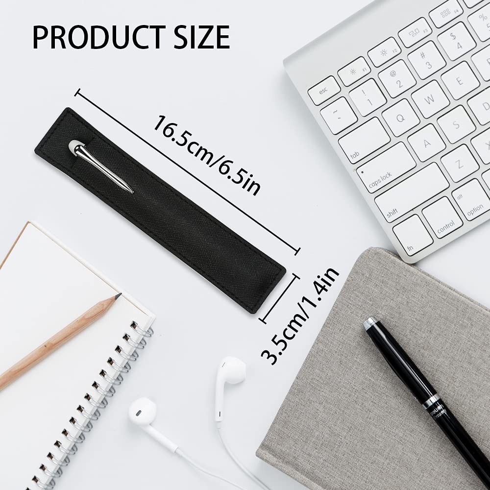 3 Pack Leather Pen Sleeve Holder Black