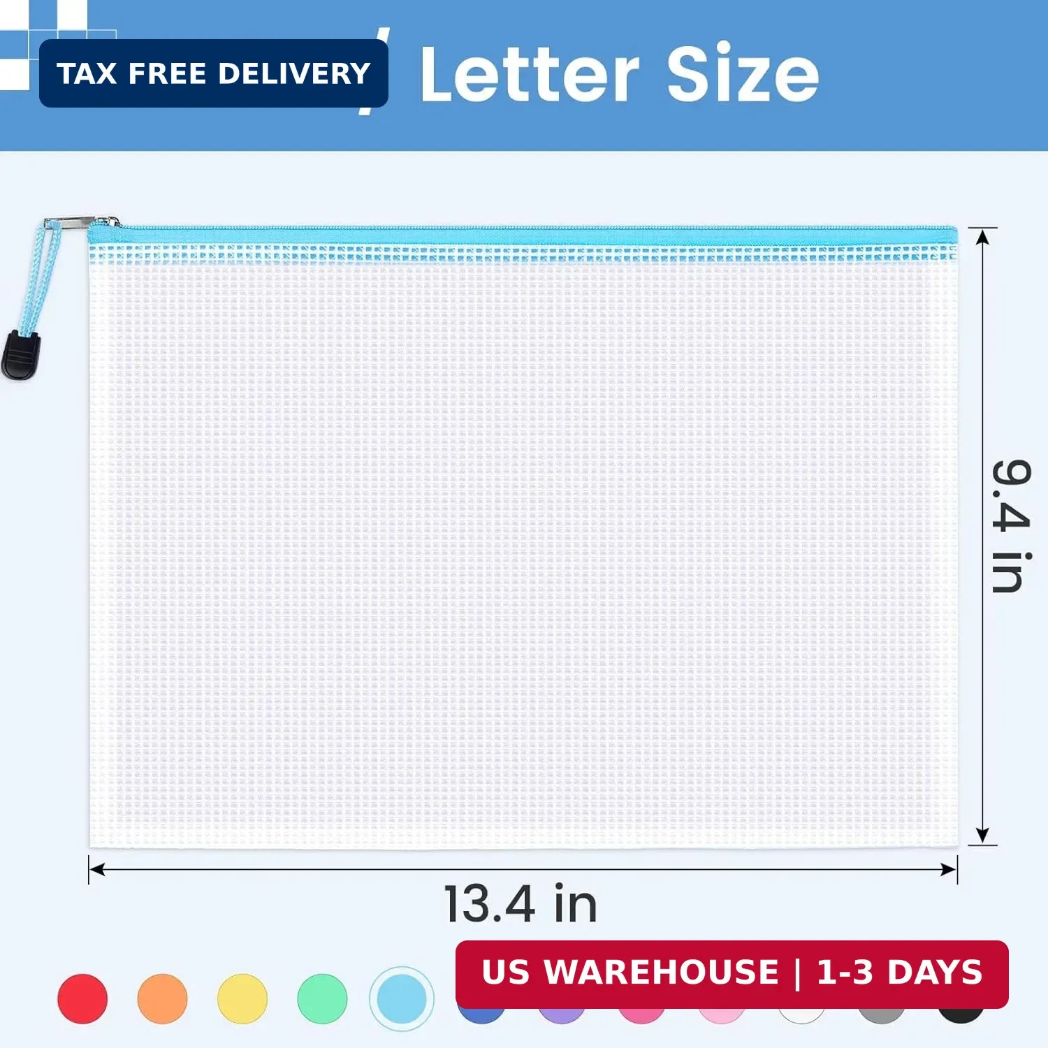 Sooez 24 Pack Mesh Zipper Pouch with Sticky Labels, A4 Mesh Bags, Sturdy Letter