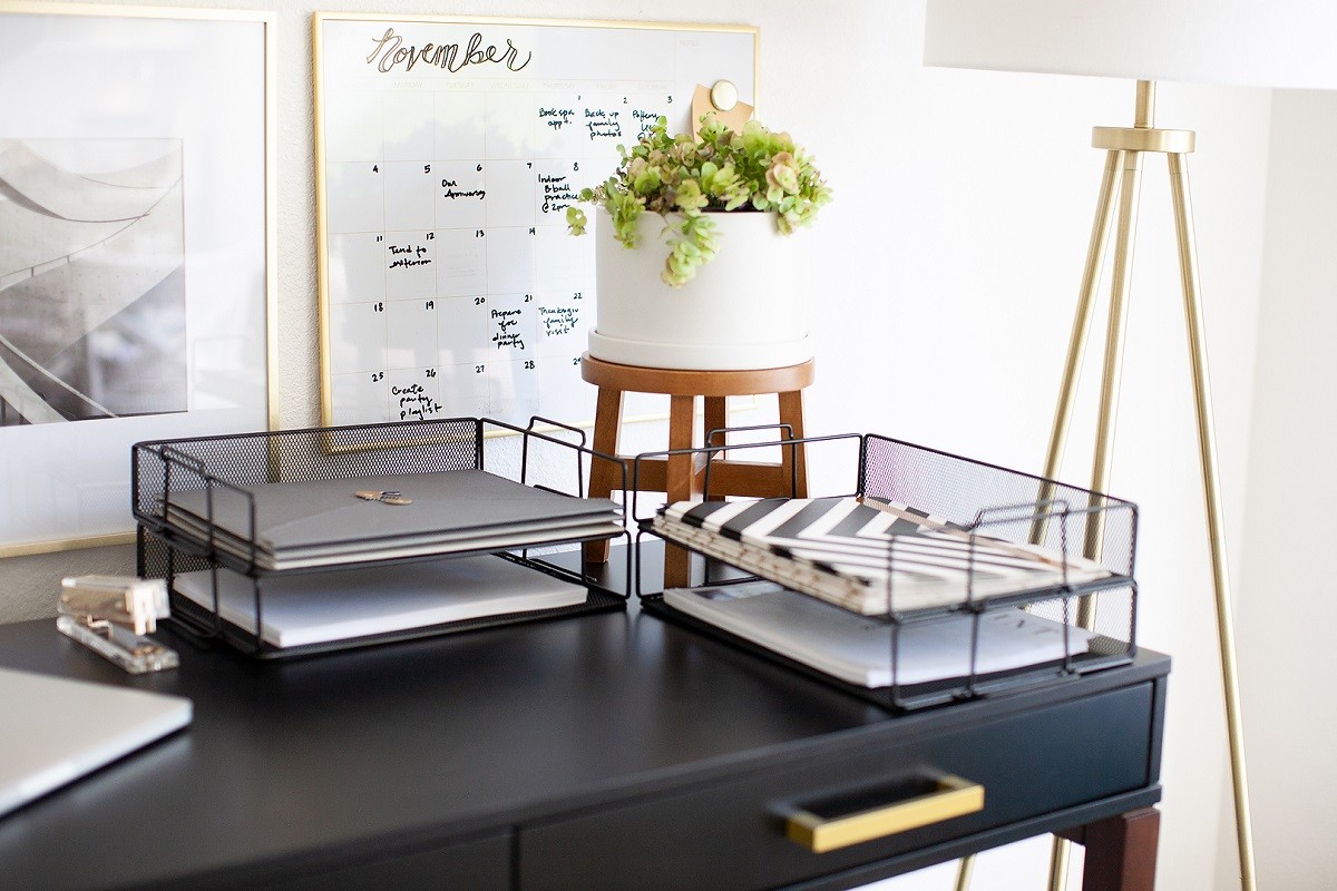 Desk Organizers and Accessories Stackable Paper Tray – 4 Tier Stackable