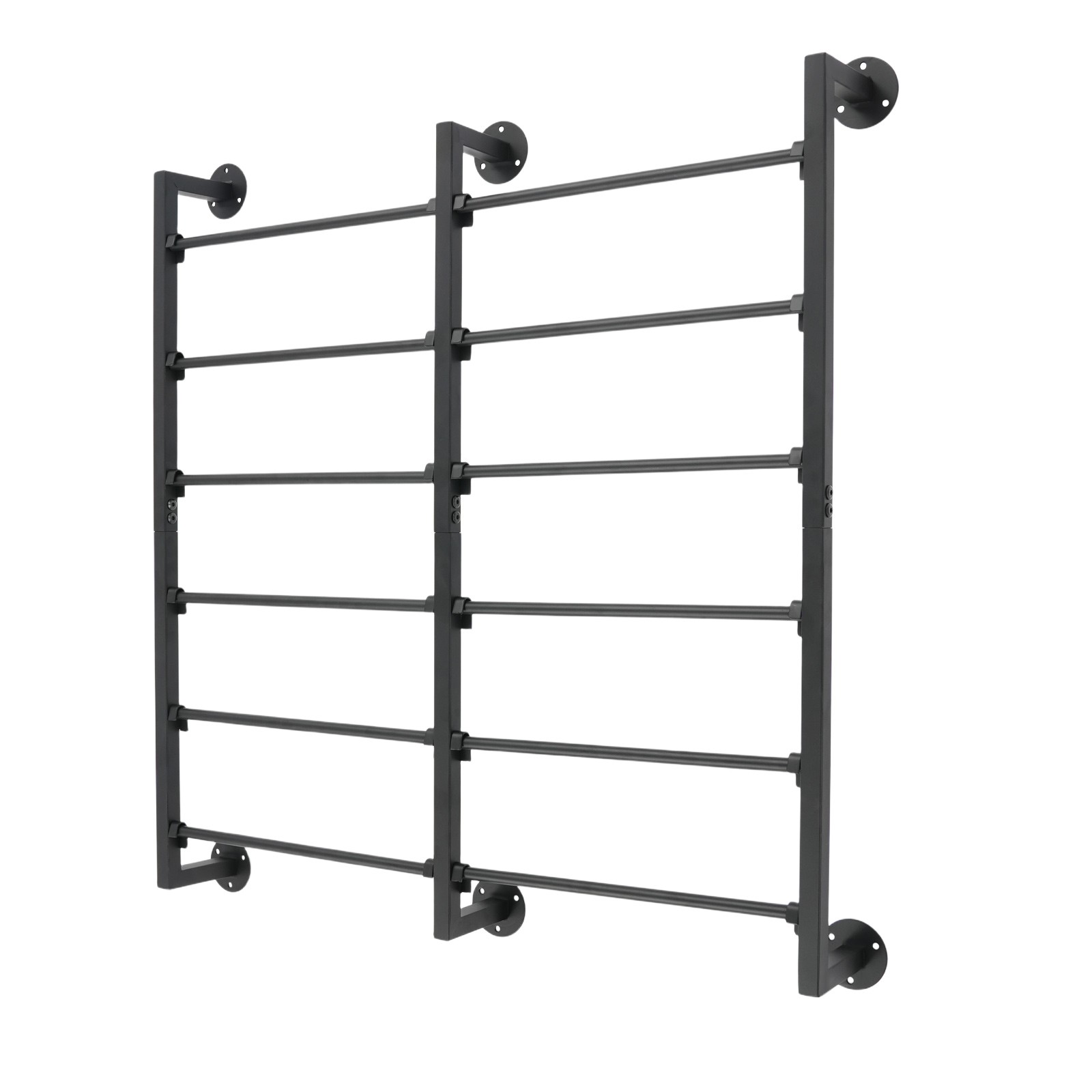 6 Tier Wall Mount Ribbon Storage Organizer Black Iron Rack for Craft Flower Shop