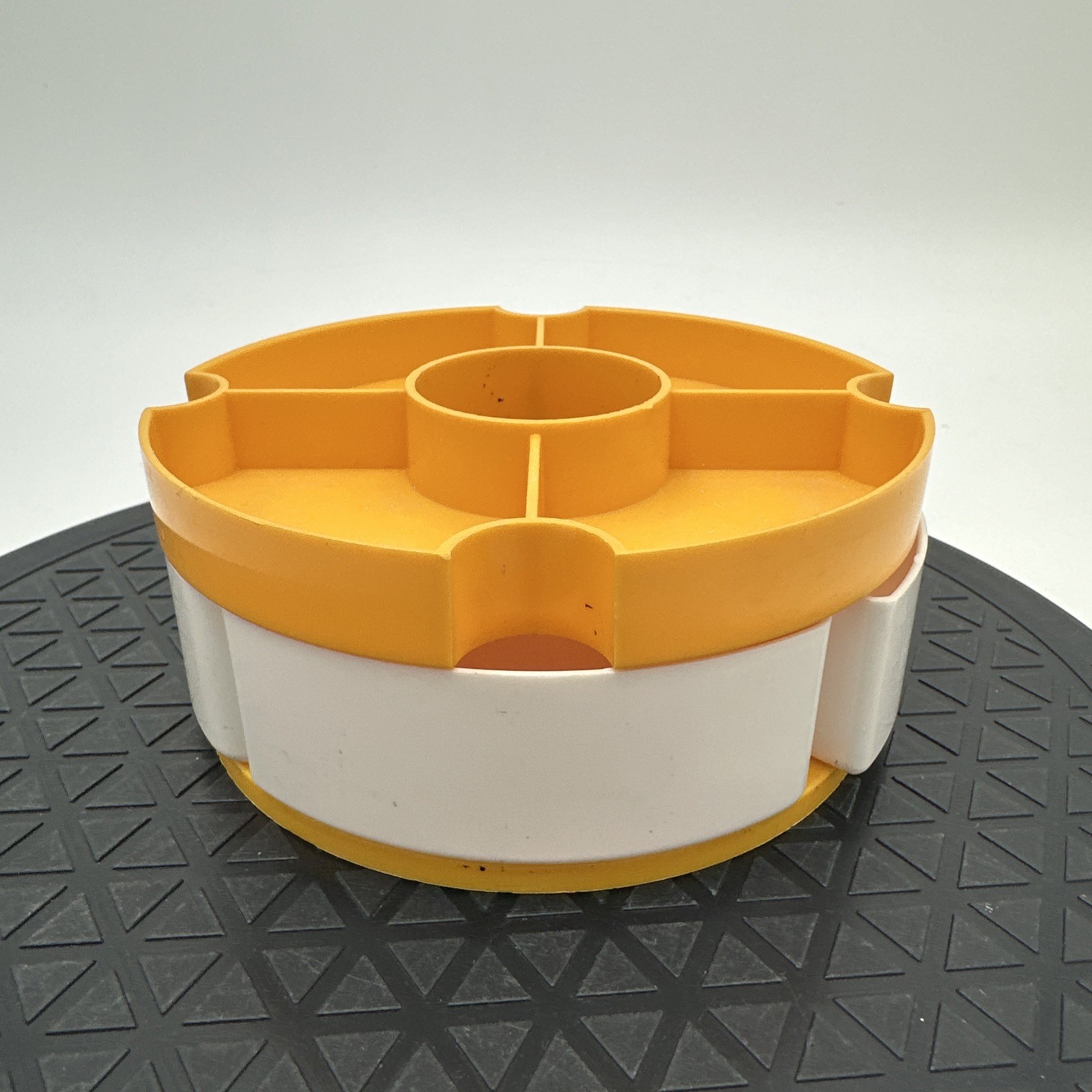 Vintage 1977 Norbert Specialty Corp Yellow White Desk Organizer Made in USA