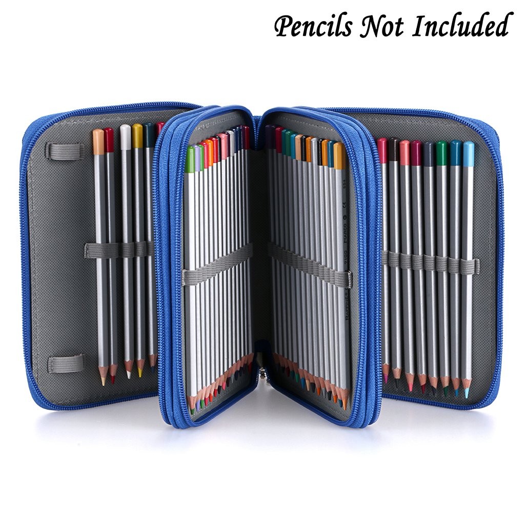 Zippered Pencil Case-Canvas 72 Slots Handy Pencil Holders for for Prismacolor…