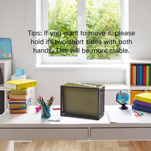 EASEPRES Desk Hanging File Organizer with 5 Folders, Mesh Metal Letter-Size D…