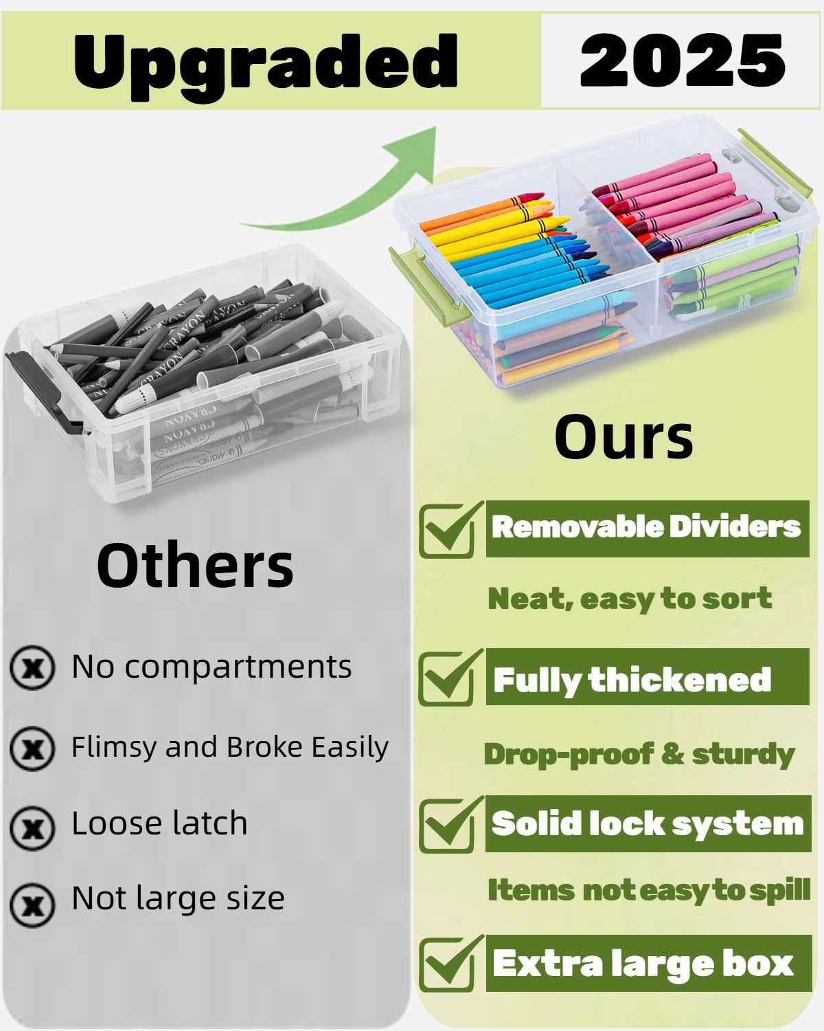 GEOPHIA 6 Pack Extra Large Pencil Box with Removable Divider, Thickened Penci…