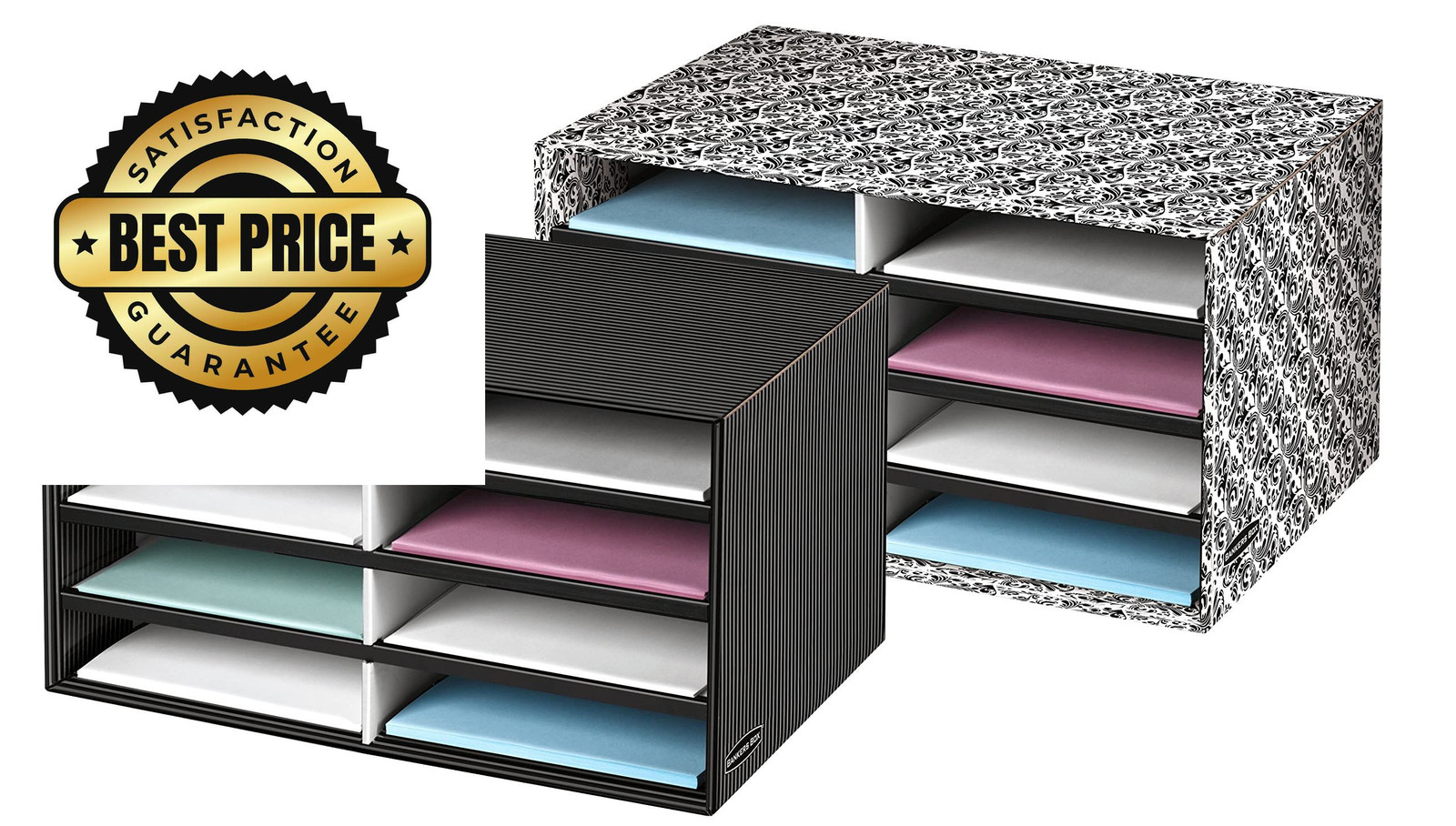 Bankers Box Decorative Eight Compartment Literature Sorter, True, Brocade