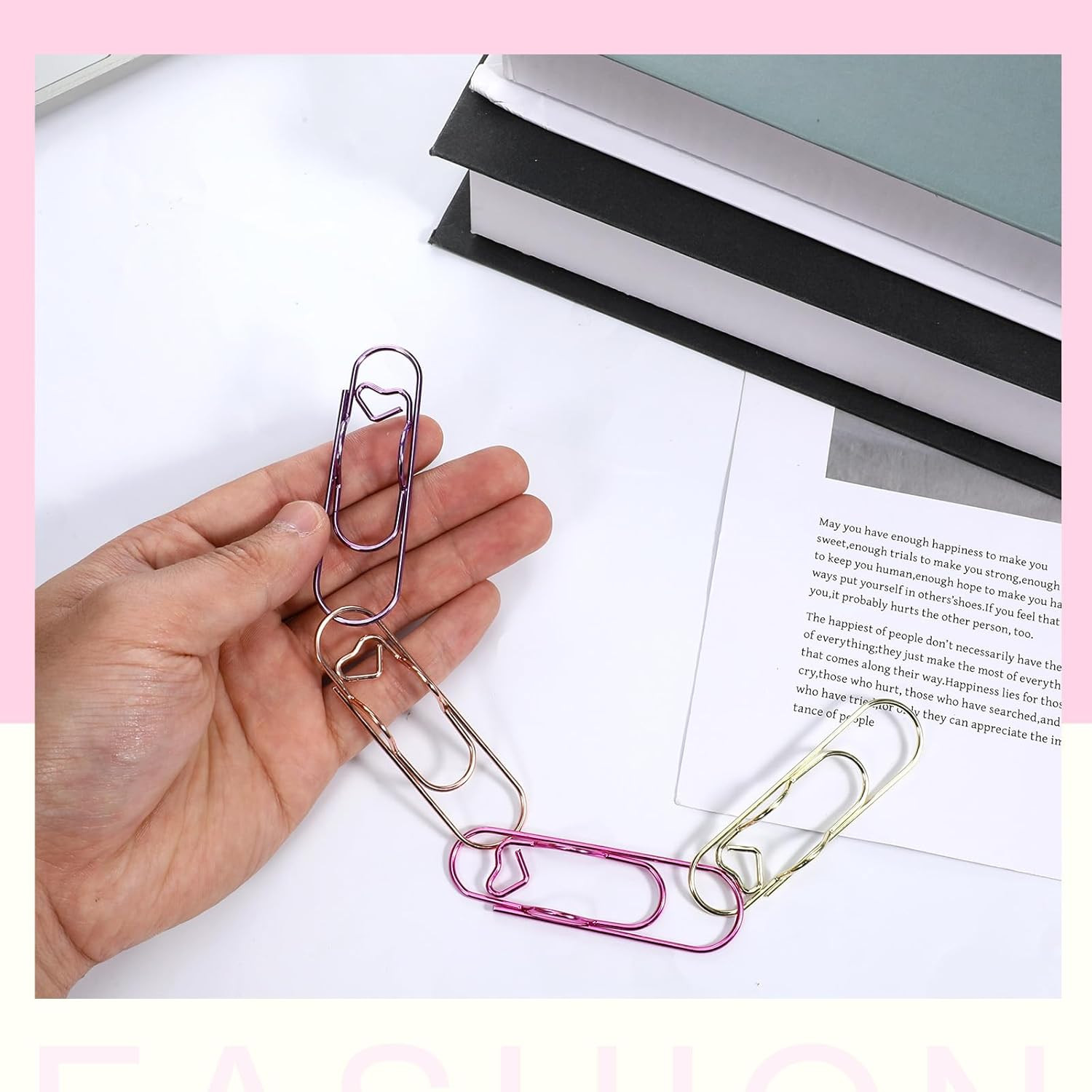 12 Pcs Heart-Shaped Metal Pen Clips Notebook Pencil Holder Jumbo Office Supplies