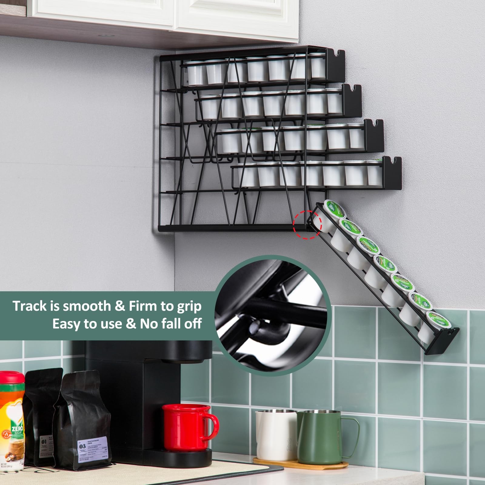 ZCDCP for K Cup Coffee Pod Holder, K 13.5 x 3.3 x 16.1 inches, black