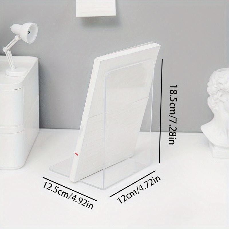 Acrylic Bookends 2pcs Clear L‑shape Desk Organizer Stand for Home Office