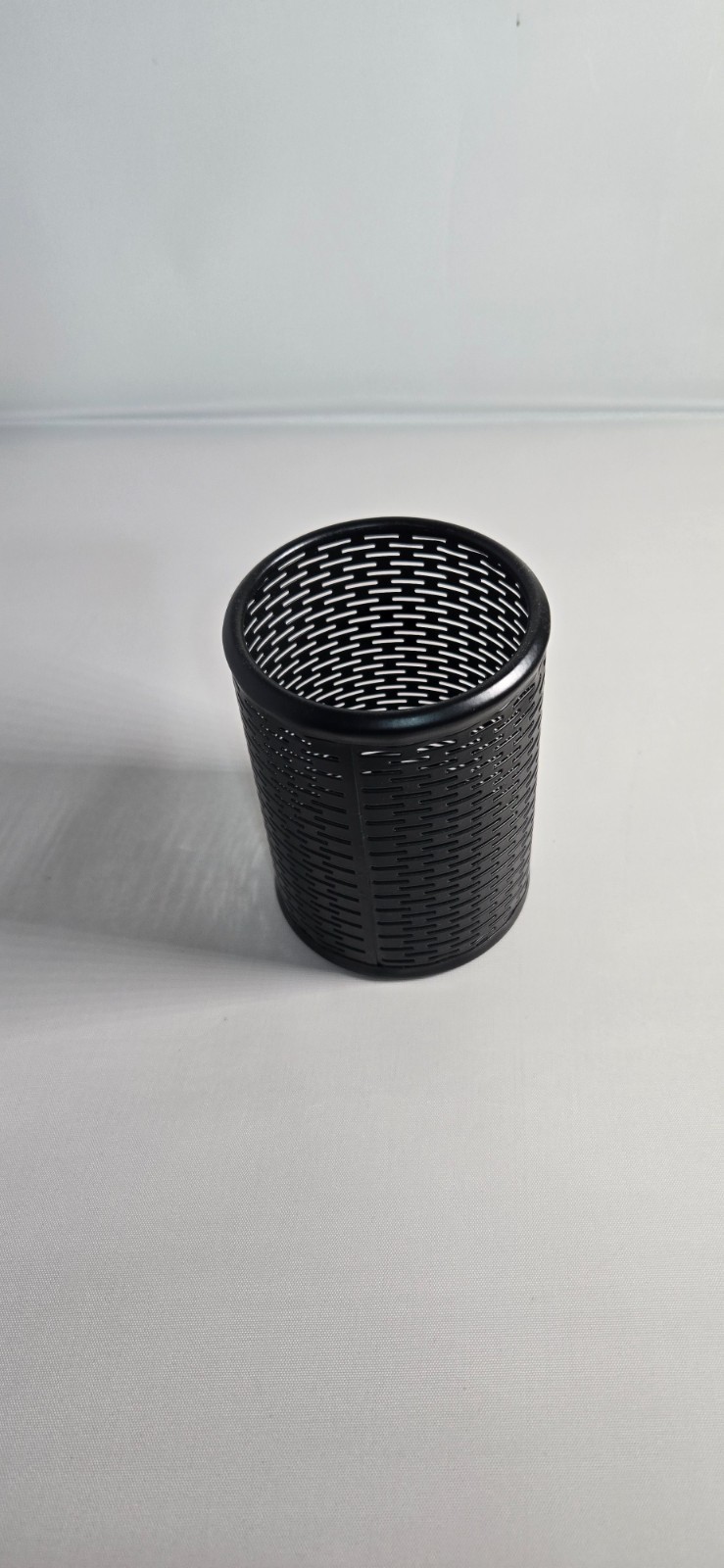 Urban Collection Punched Metal Pencil Cup/Pencil Holder 3.5″x4.5″ (Black) FS