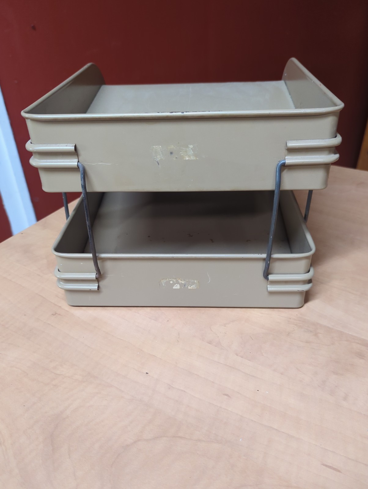 VTG Mid Century Modern Globe Wernicke GW Systems Steel Paper Tray Desk Organizer