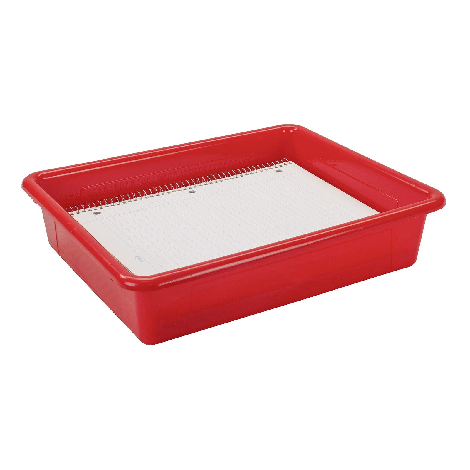 Storex Letter Size Flat Storage Bin For Classroom Office And Home Red 5-Pack 10