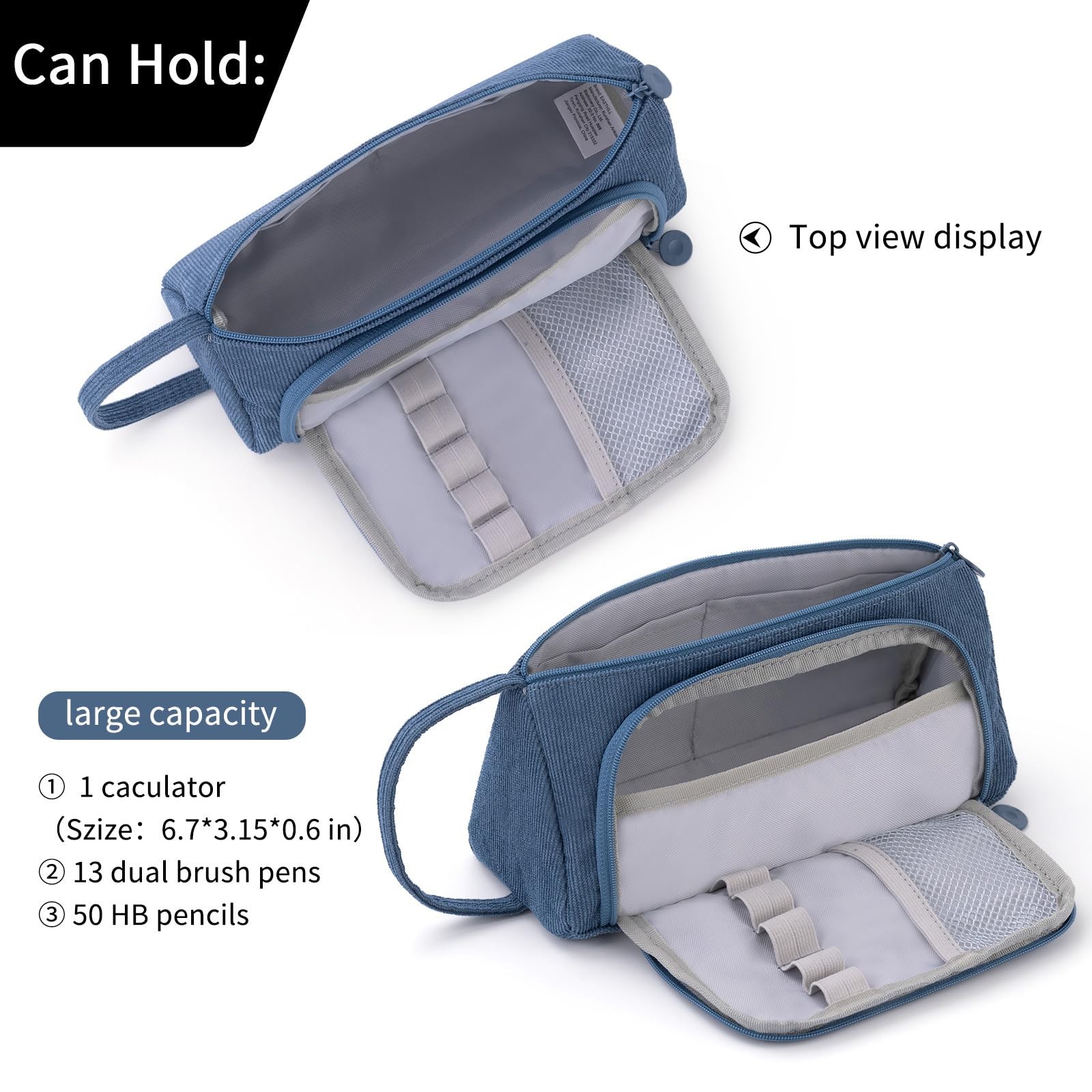 Big Capacity Pencil Case Canvas High Storage Pouch Marker Pen Case Simple Sta…