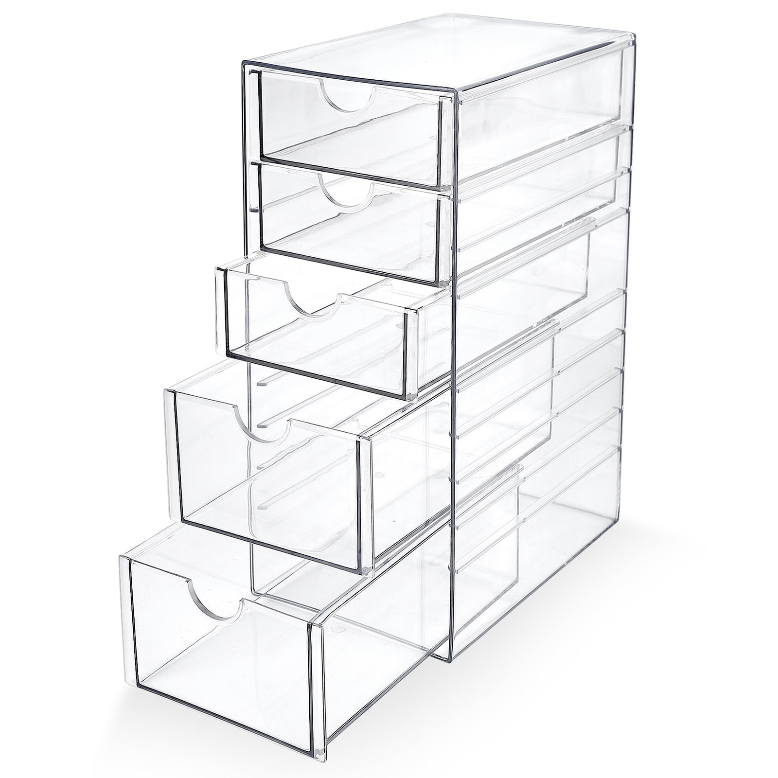 Prsildan Acrylic Drawer Makeup Organizer with 5 Drawers, Hair Accessories Org…