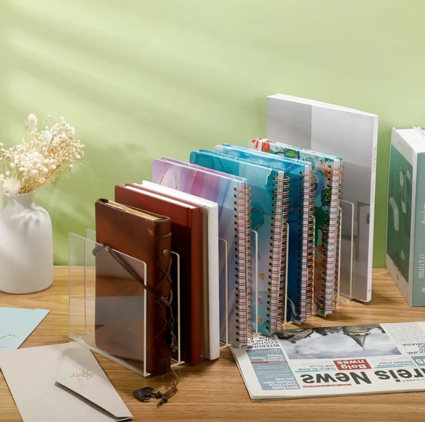 Acrylic Desk Top Organizer 15 Compartment for Books Files INCLUDES 2 Organizers
