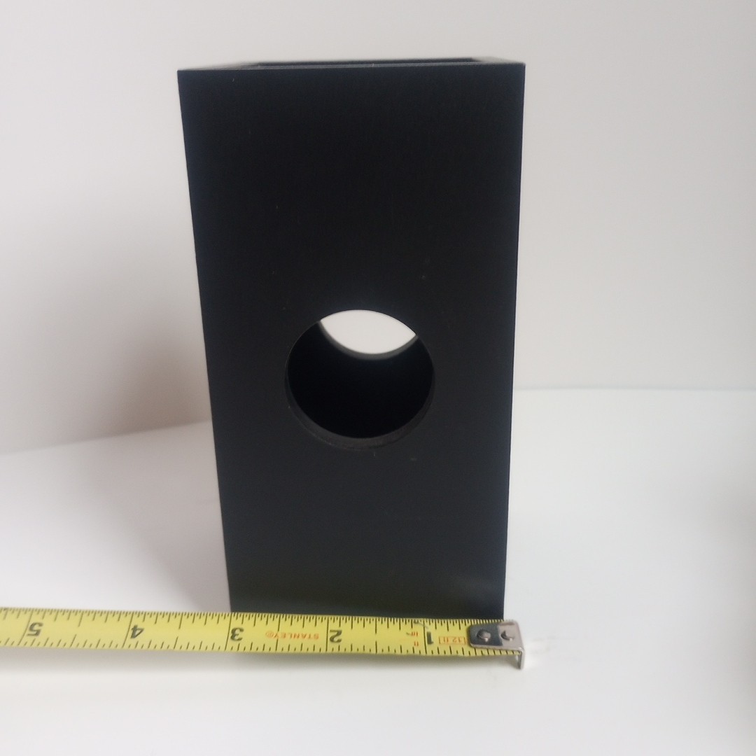 Modern Executive Black Wood Desk Organizer Geometric Minimalist Pen Holder 6″H