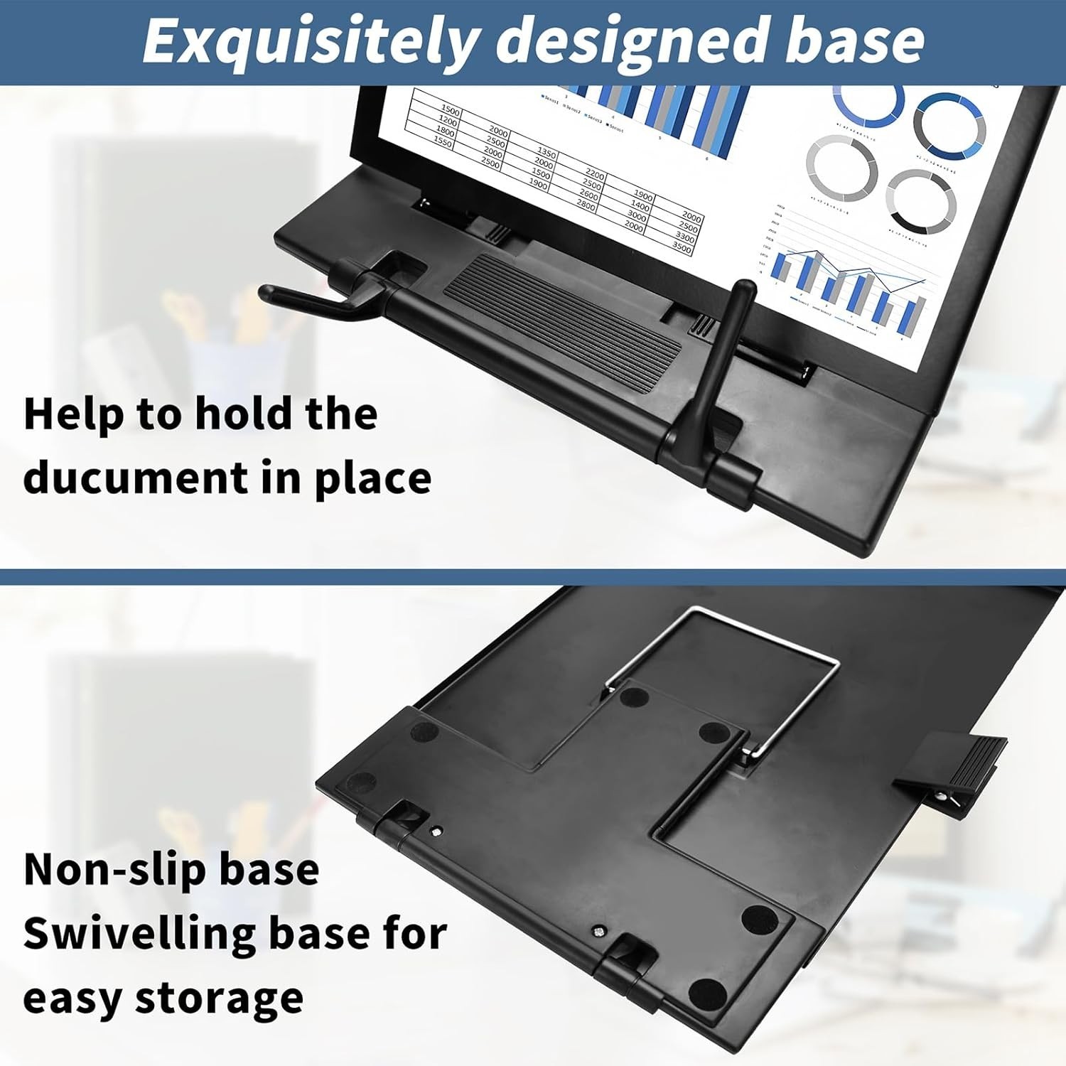Foldable Document Holder for Desk – Multi-Use Paper Stand for Typing & Reading