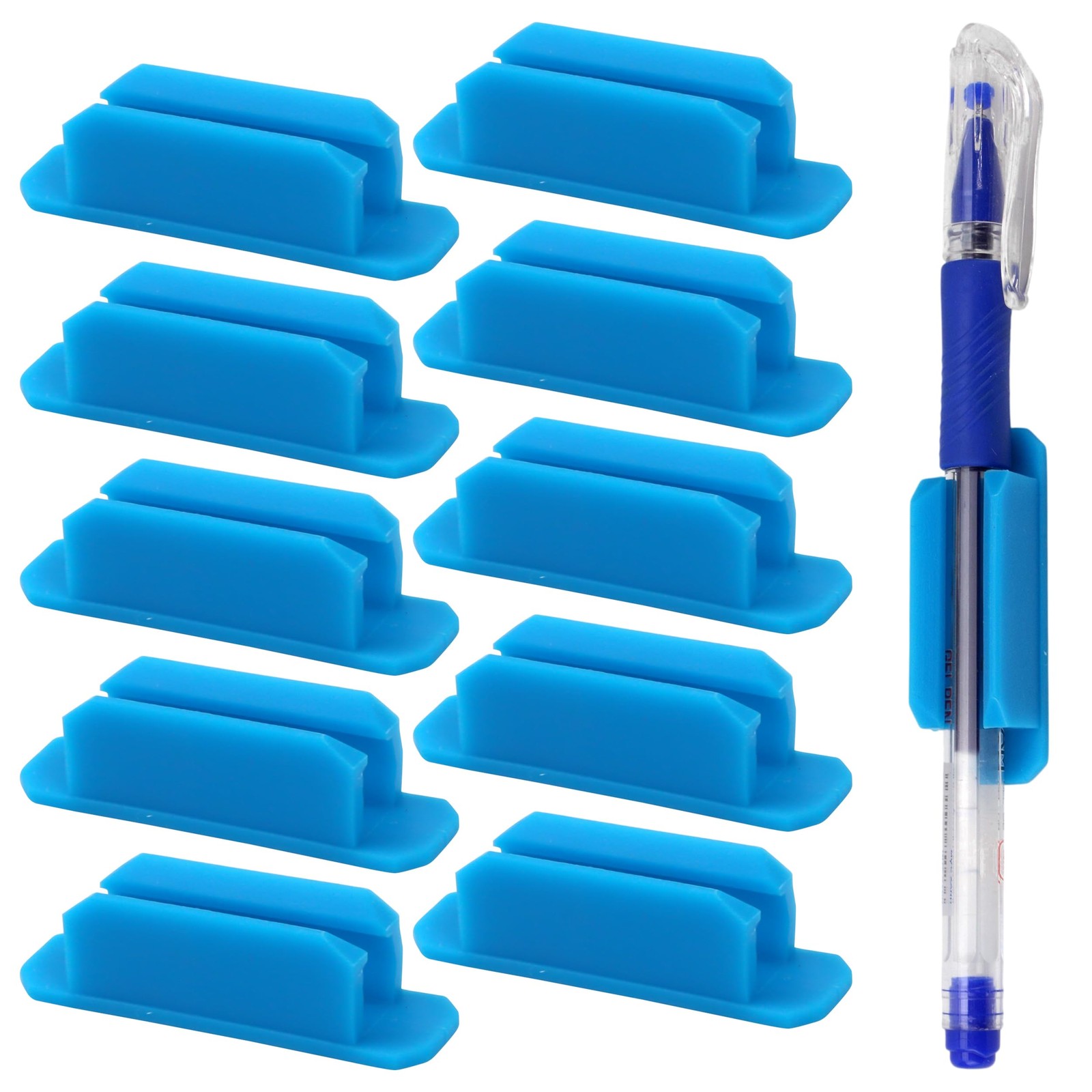 New Pencil Desk Holder for Grips Adhesive Student Classroom Pen Clip Wall Sil…