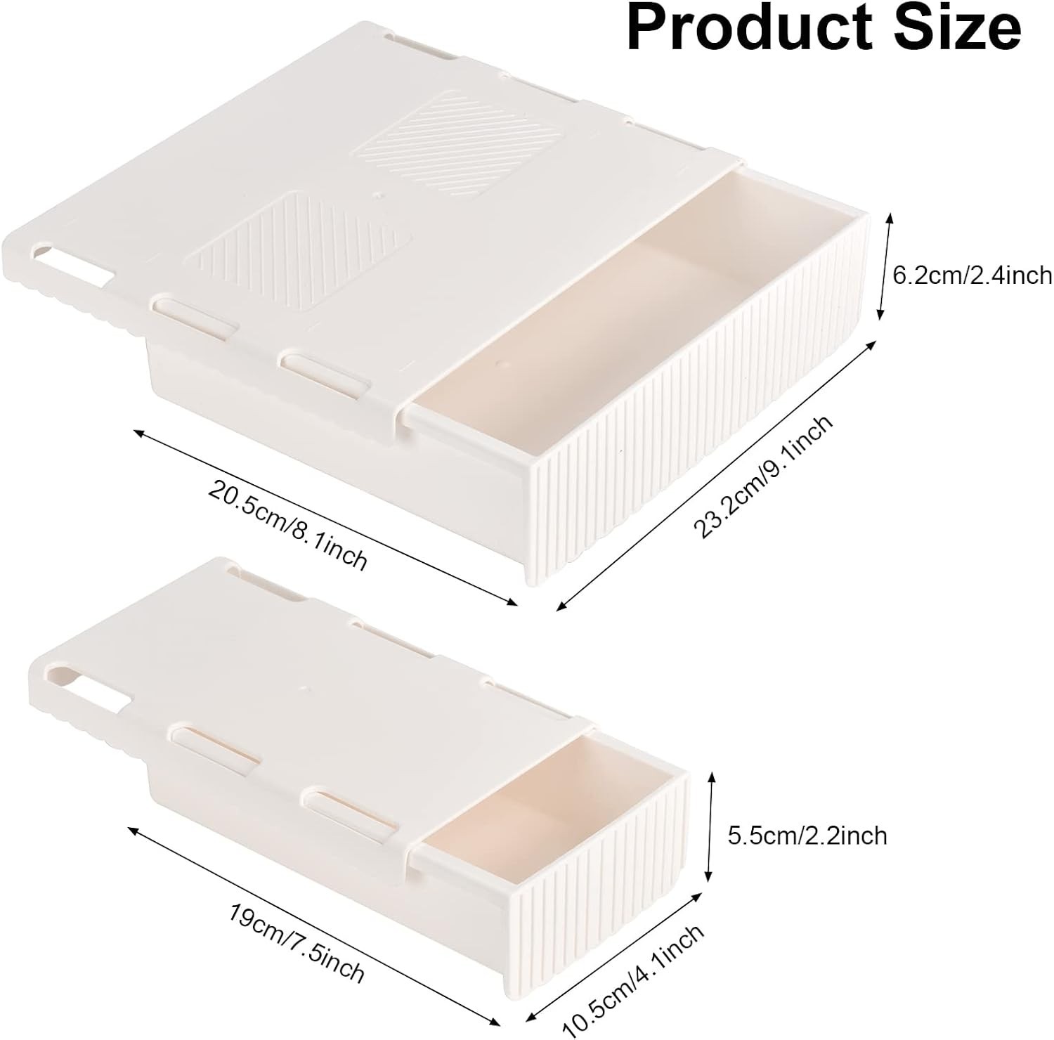 Under Desk Drawer Set – Self-Adhesive, Slide-Out, & Polished White Clean Design