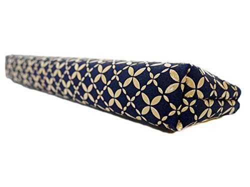 Inden-ya Deerskin Pen Case Shippo Pattern Lacquer Navy Made in Japan