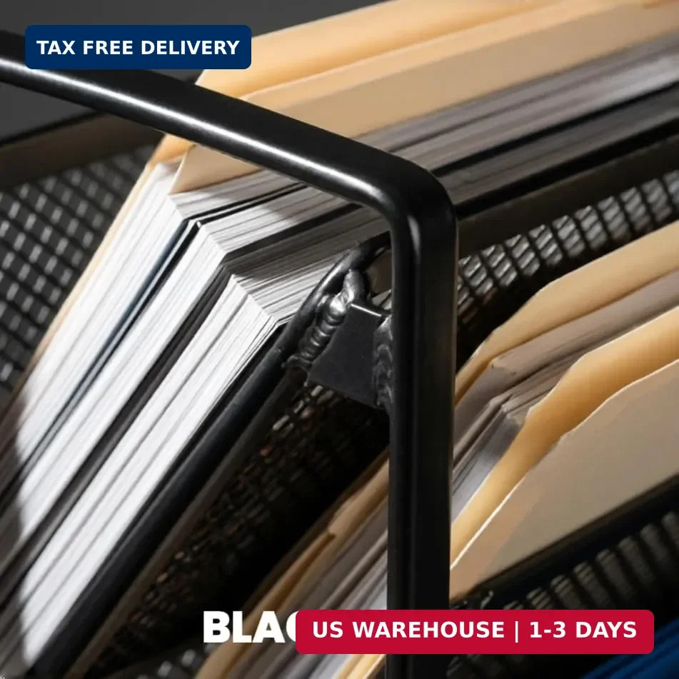 Simple Houseware 6-Tier Wall Mount Document Letter Tray Organizer, Black