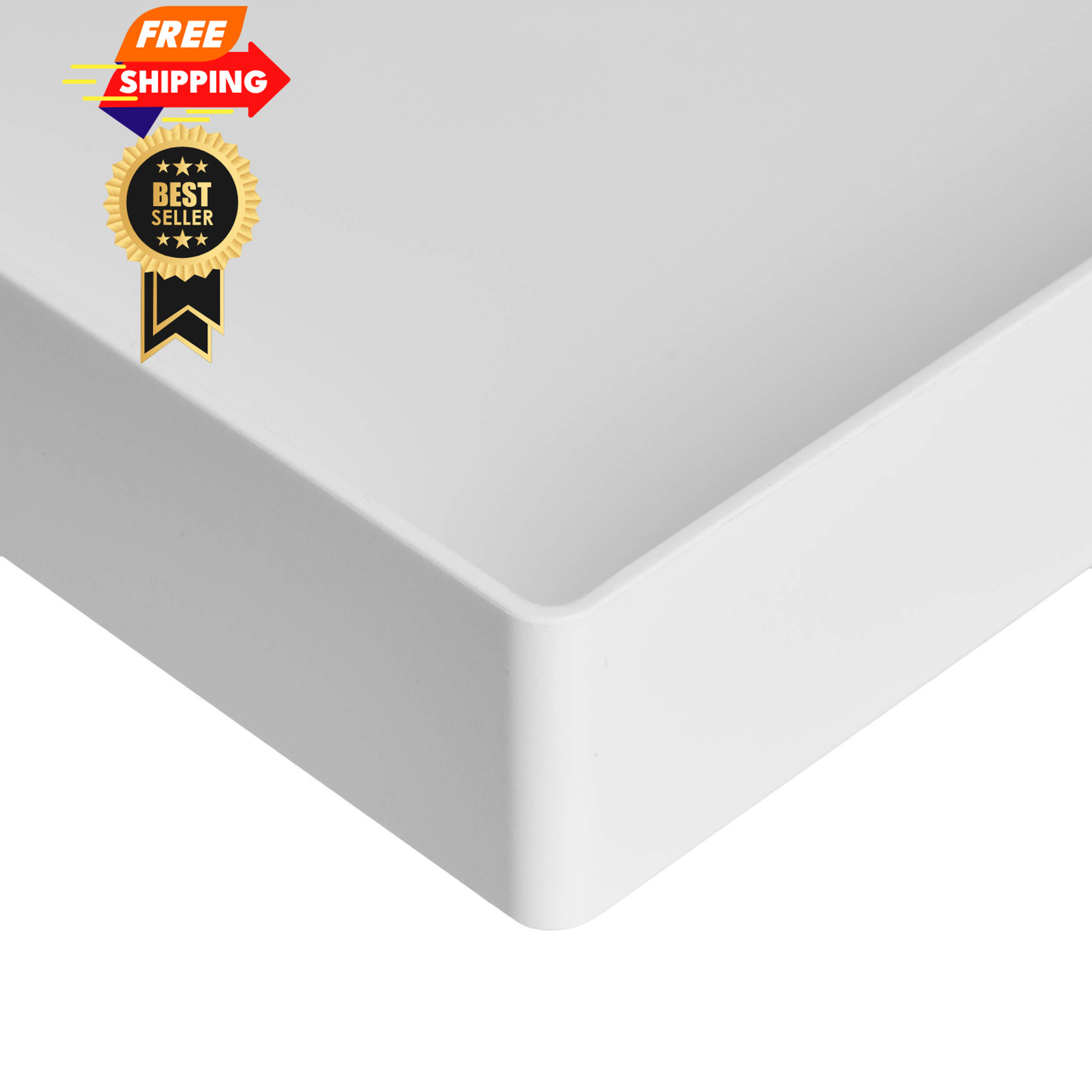 Amazon Basics Rectangular Plastic Desk Organizer, Letter Size 2 Pack, White