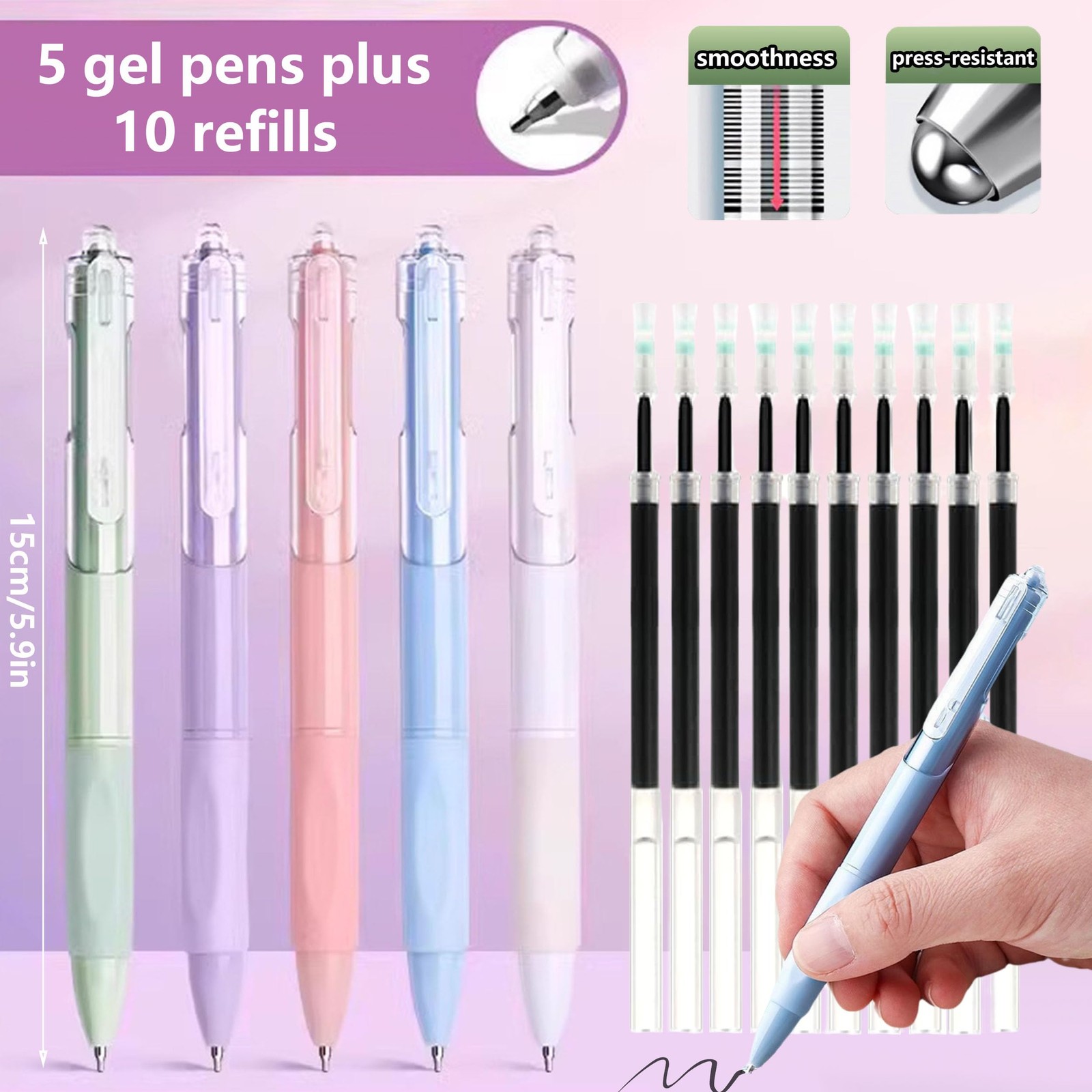 56 PCS Aesthetic School Supplies with Large Pencil Case, 24 Double Brush Mark…