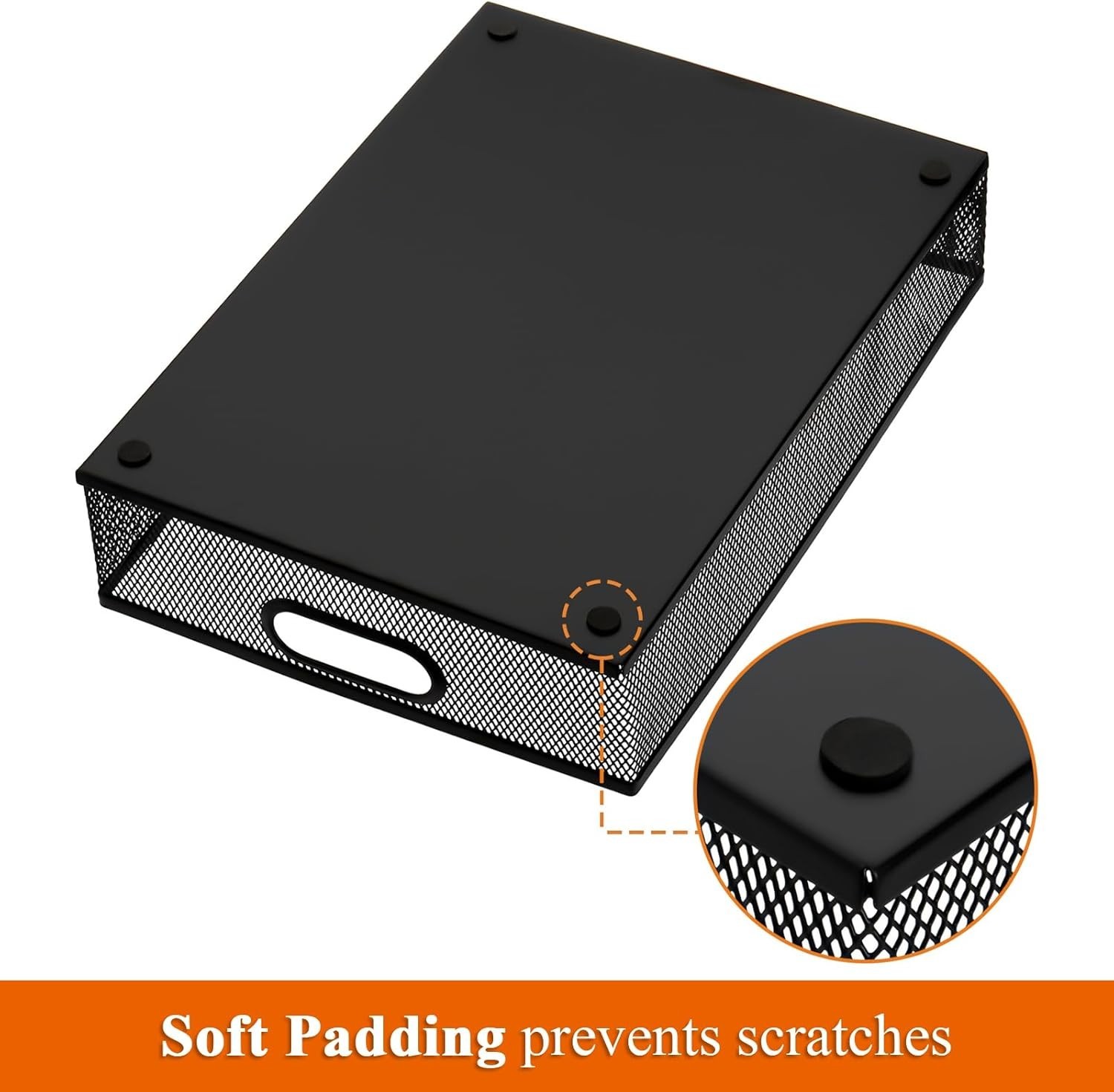 Heavy-Duty Matte Black Desk Drawer Organizer Trays – Portable & Durable 2 Pack