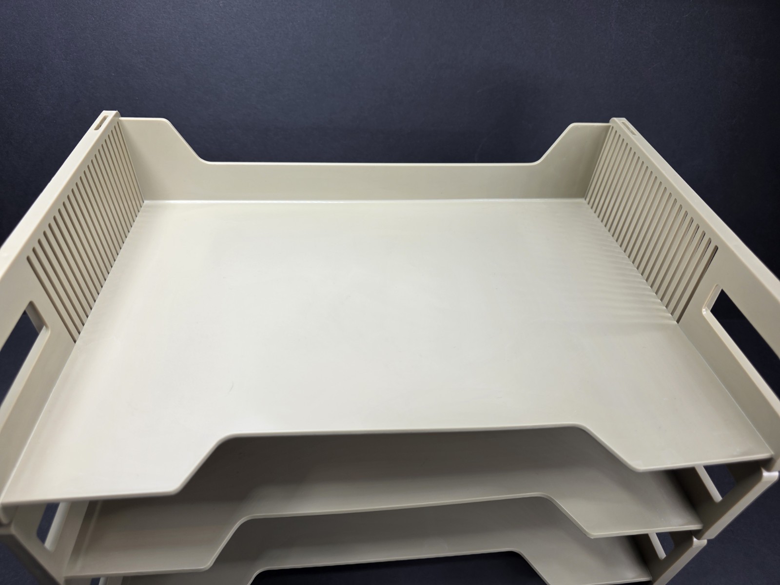 Eldon Office Products 1960’s 3-Tier File Paper Holder Beige Tan Plastic Vtg 1969