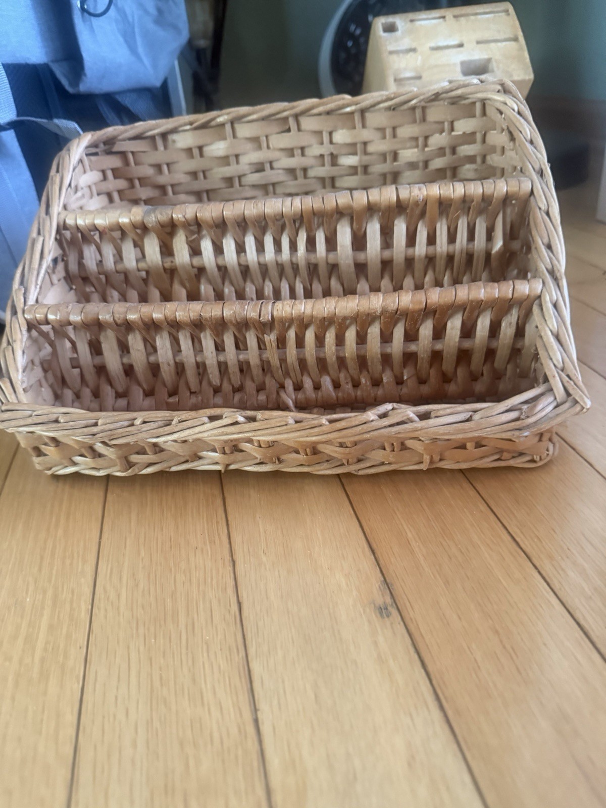 Woven Mail Organizer for Desk Countertop, Desktop Mail Holder Sorter Storage
