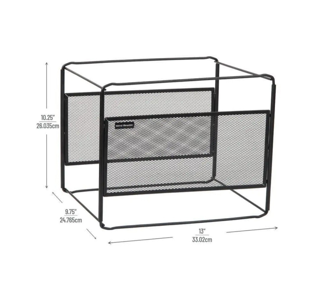 Desktop Vertical File Folder Sorter Organizer Set Metal Mesh In Black