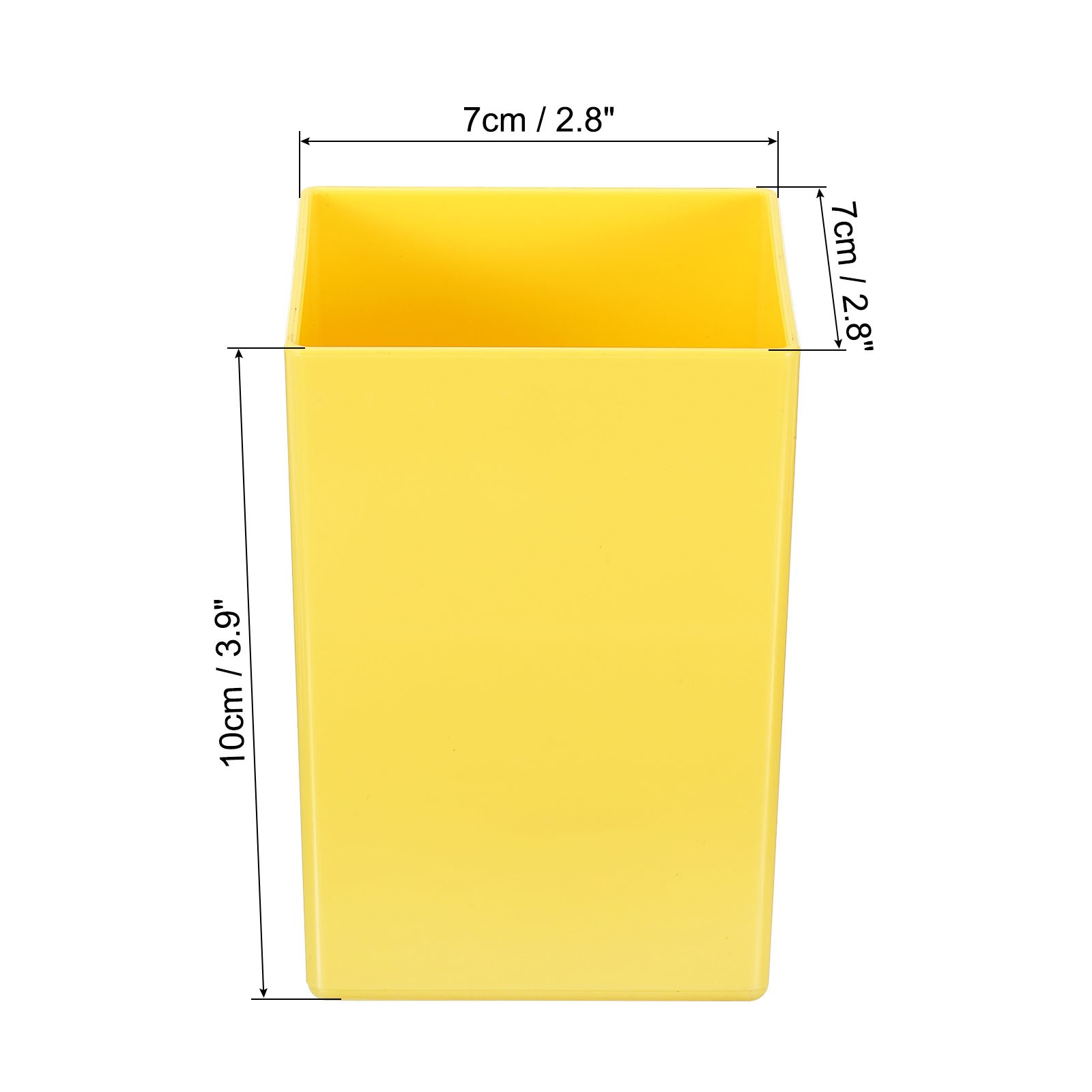 Holder Plastic Pen Makeup Brush Holder Cup Storage Square Organizer Yellow