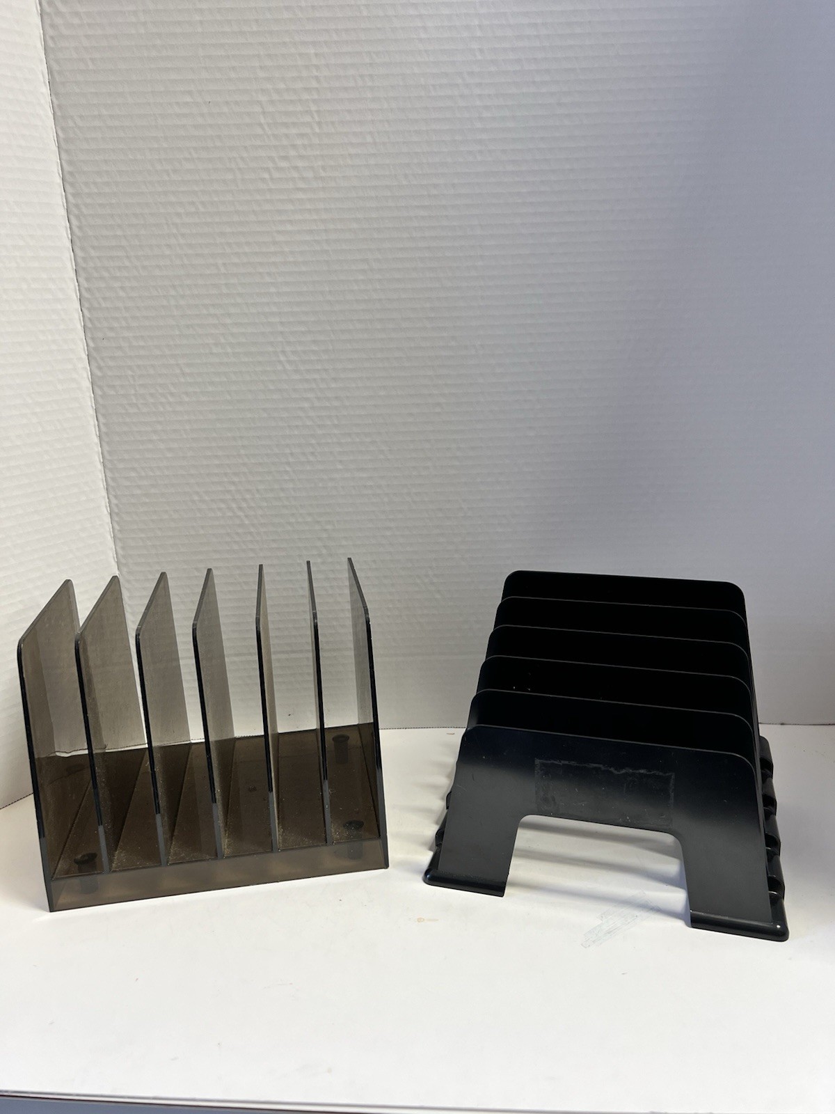 “Lot of 2 File Organizers Mail Sorters Office Storage Acrylic & Plastic”