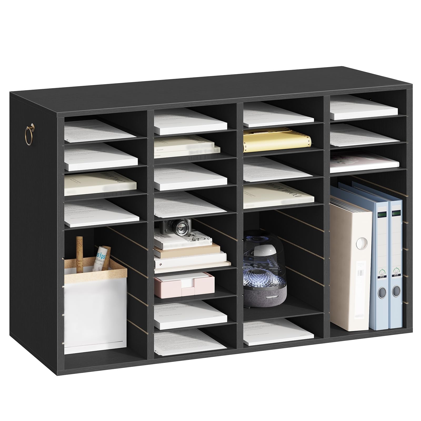 Wooden Literature Organizer, 36-Slot Mail Sorters, Removable Classroom Mailbo…