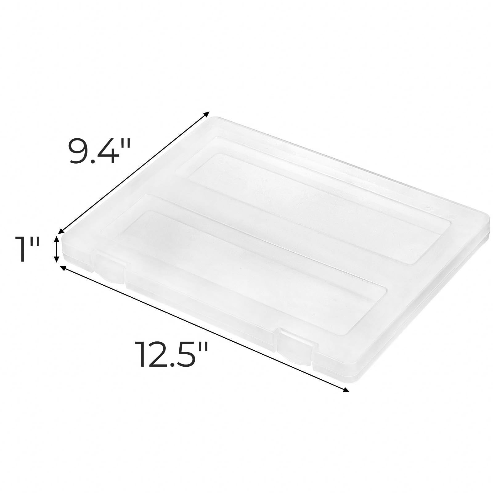 Hiceeden 4 Pack Plastic Project Case for 8.5″x11″ 12.5″Lx9.4″Wx1″H, Clear