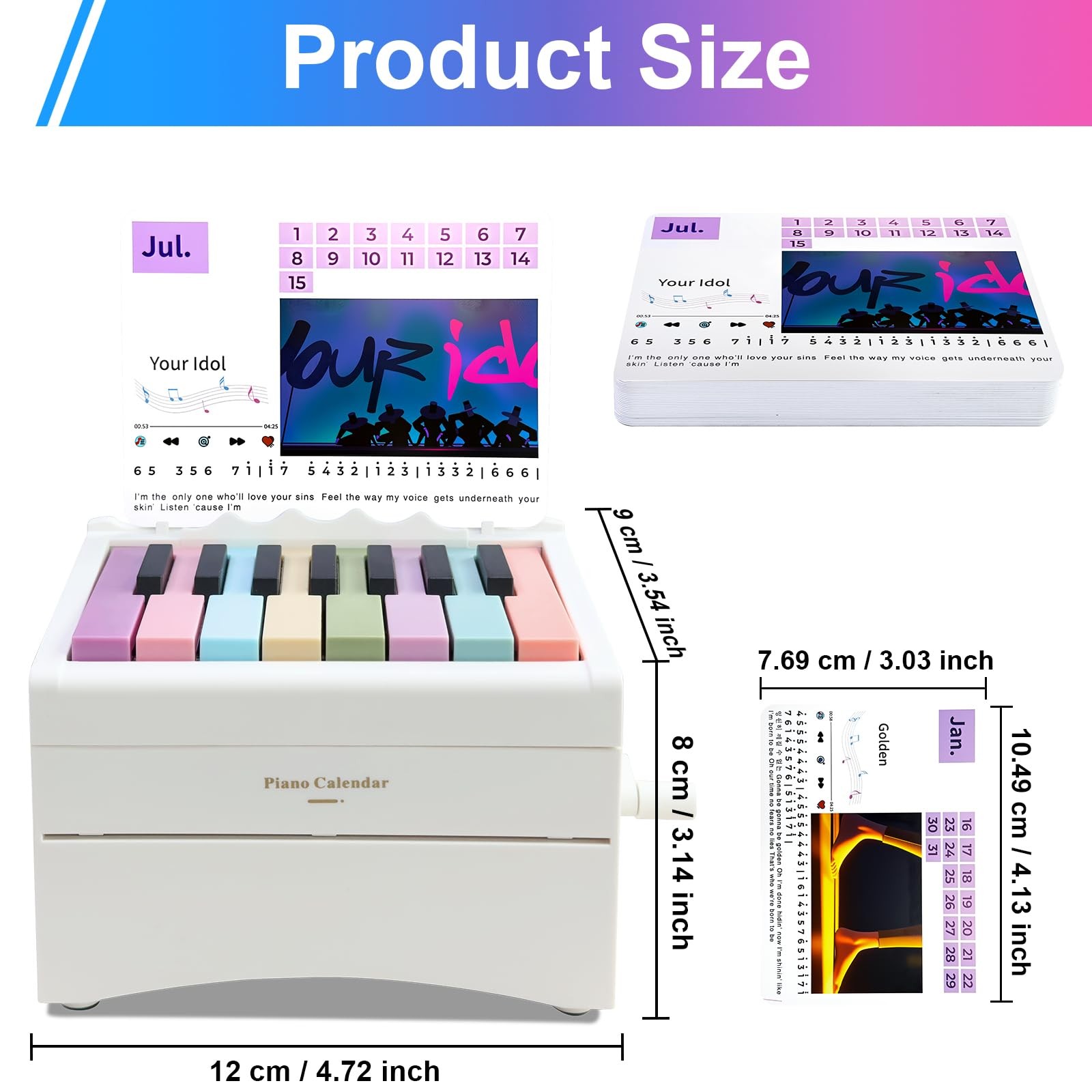 Piano Calendar 2026 Desk Calendar, Magical Music Themed White – Hunters