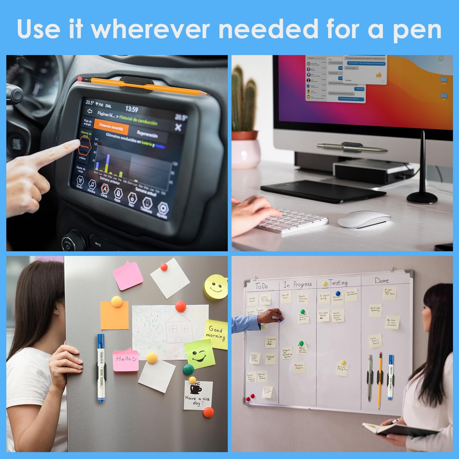 20 PCS Adhesive Pencil Holders, Silicone Marker Organizer for Desk, Notebook,…