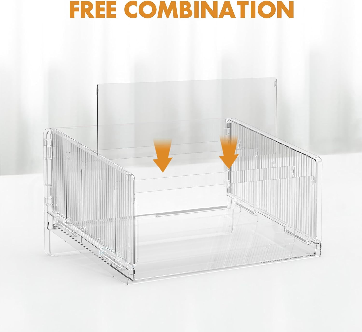 File Sorter Organizer, 5 Sections Acrylic Letter Tray for Desk, Mail Organizer L