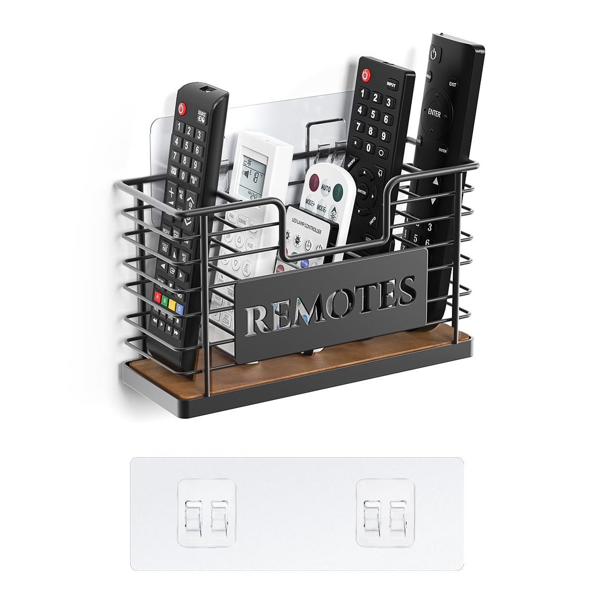 Remote Control Holder, 5-Slot TV Remote Holder Wall Mount, Universal Remote C…