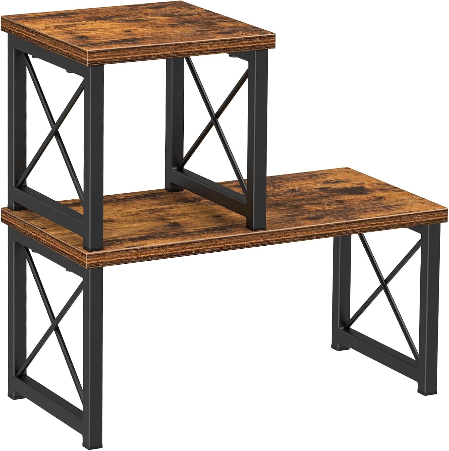 Honiter 2 Tier Desk Shelf, 15.7″ Desktop Shelf Organizer 7.6in-1 Pack, Brown