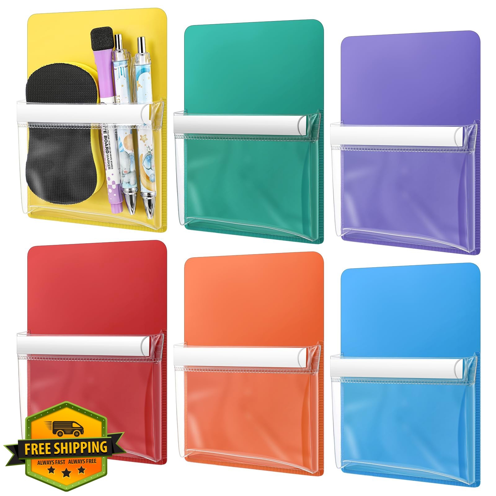 Sherr 6 Pcs Magnetic Pockets Mixed Colors
