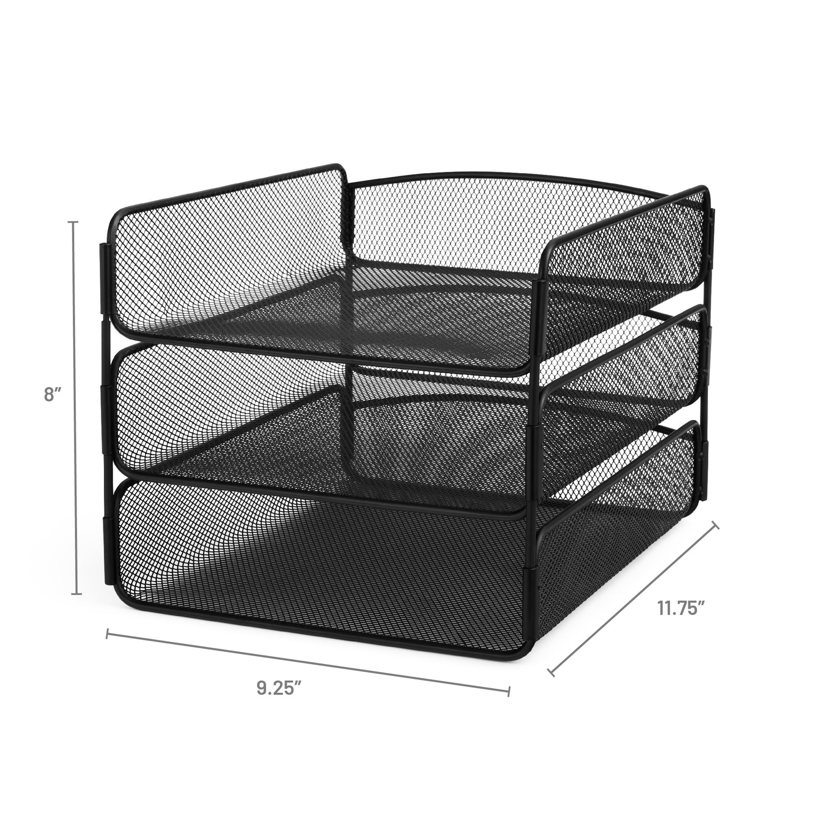 Safco Onyx Desk Organizer, 3 Trays, Office and Classroom Mailbox, Paper and M…