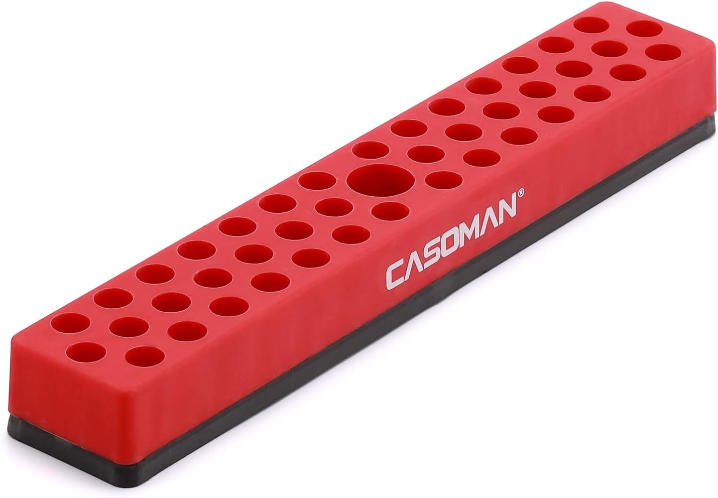 1/4″ Hex Bit Organizer with Magnetic Base – Red, 43 Hole Bit Organizer with S…