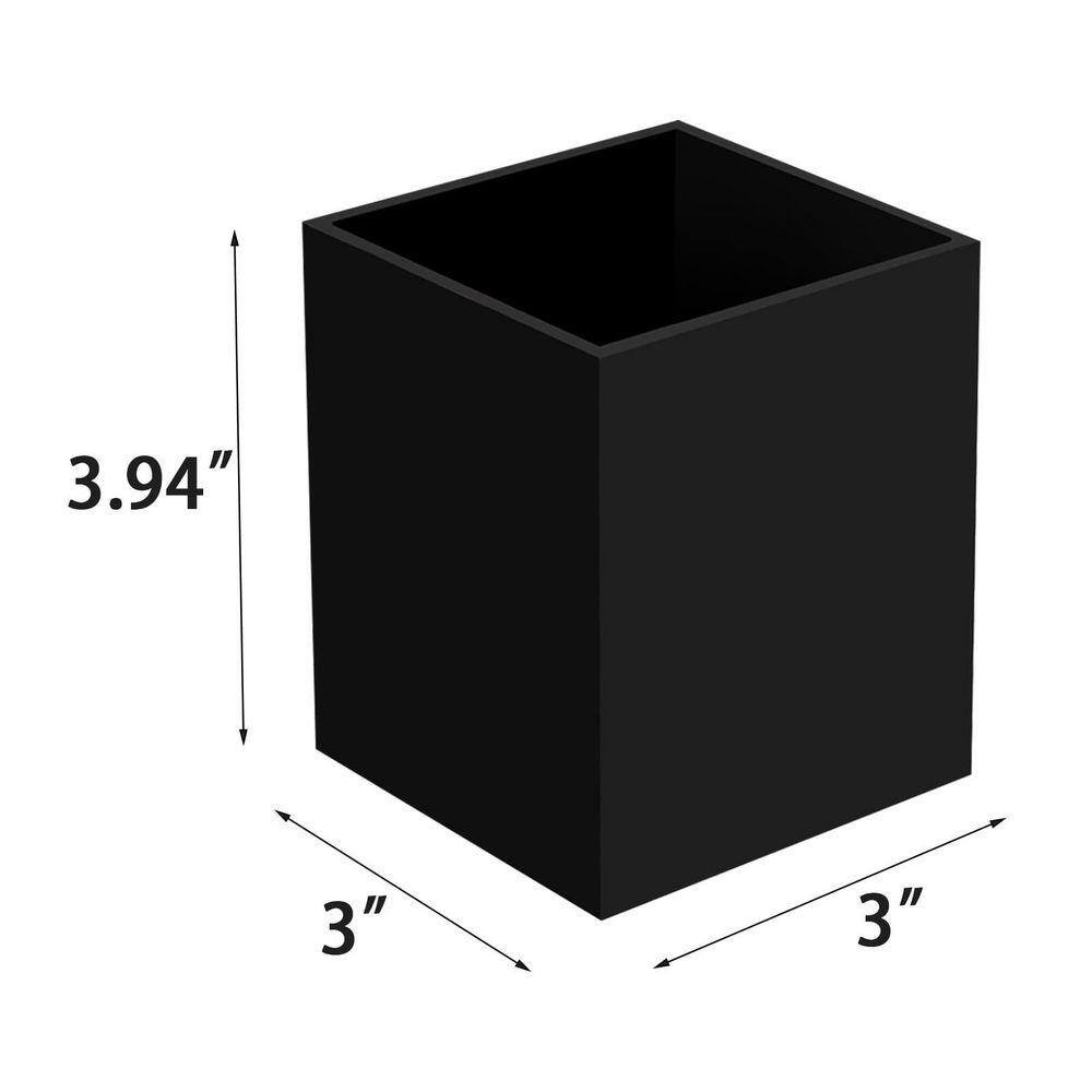 3 X 3 X 3.94 In. Acrylic Pen Pencil Holder Organizer with Modern Style for Desk