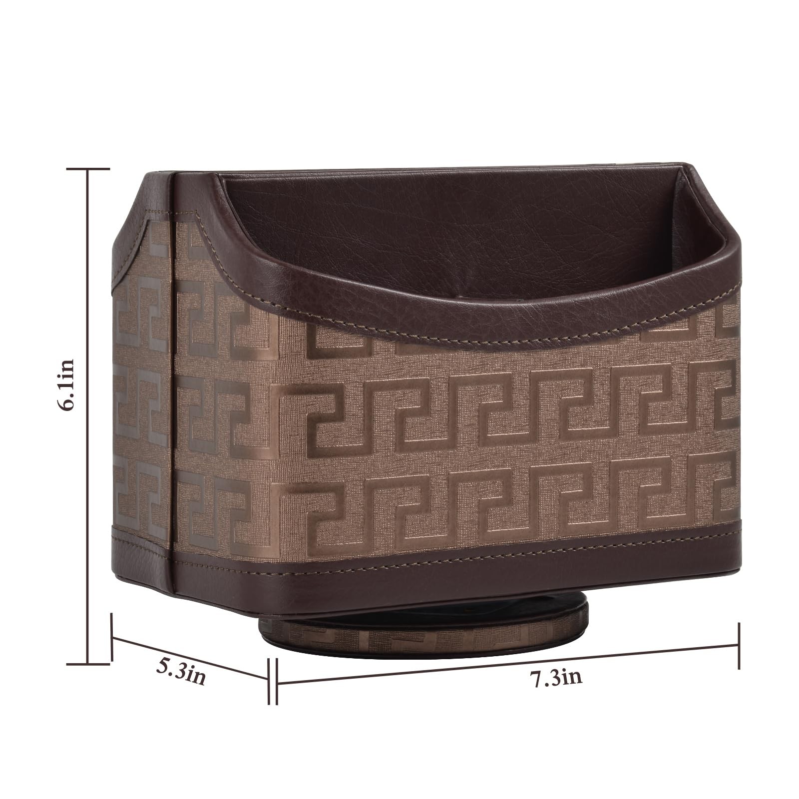 Leather Remote Control Holder 360°Rotatable,Bedside Nightstand Caddy,Office S…