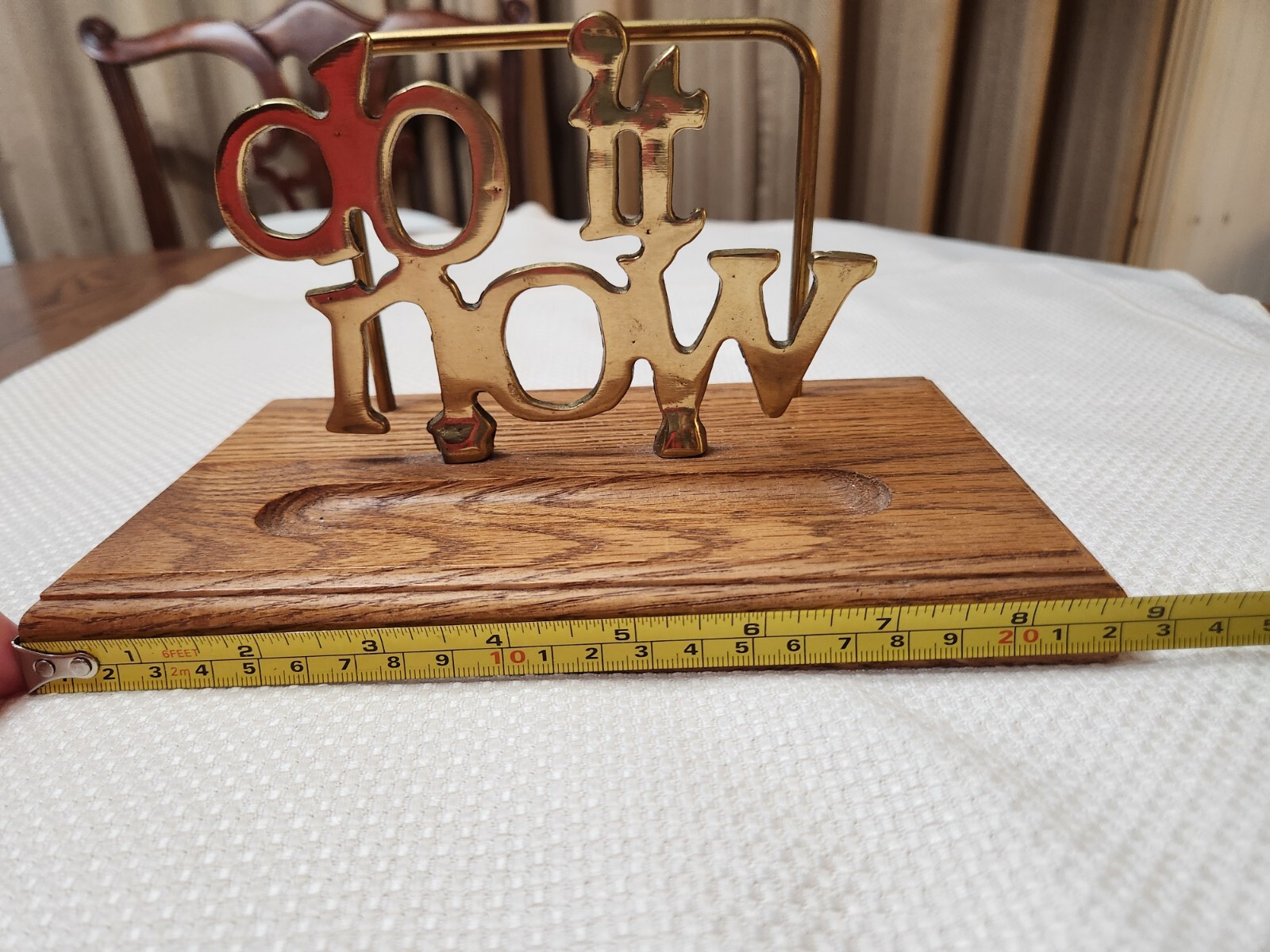 “Do It Now” Brass On Wood Letter Organizer