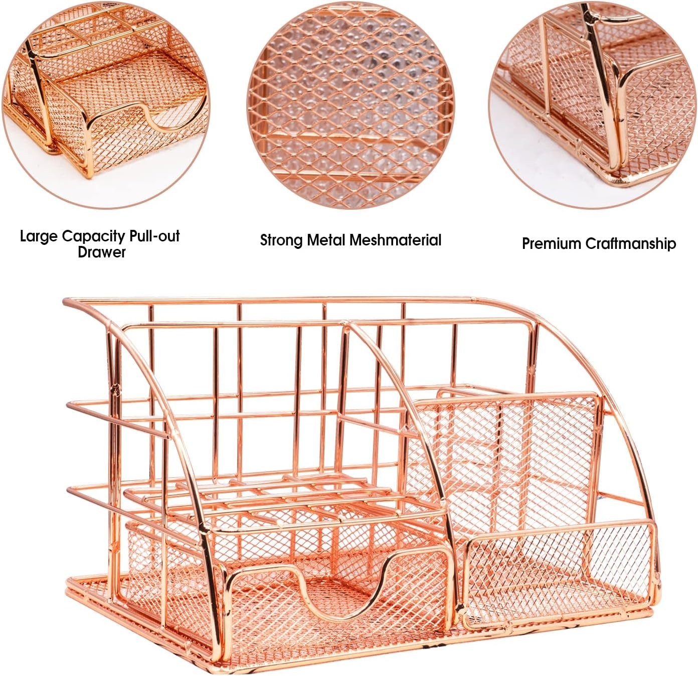Elegant Rose Gold Desk Accessories Set: Includes Stapler, Clips & More