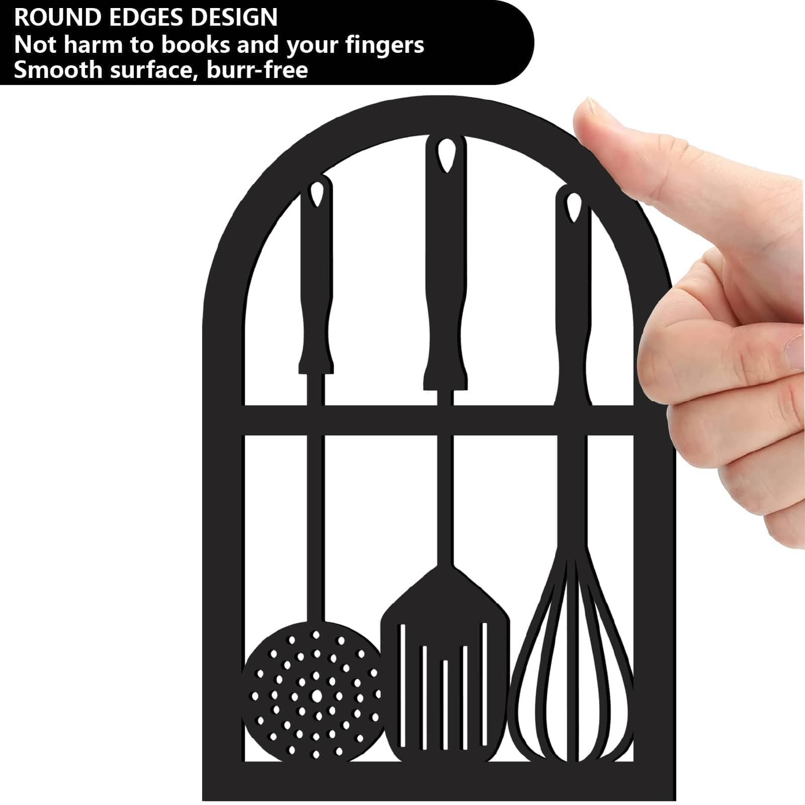 CRASPIRE 1 Pair Black Metal Bookends 4.7×3.5x7in(12x9x18cm), Tableware