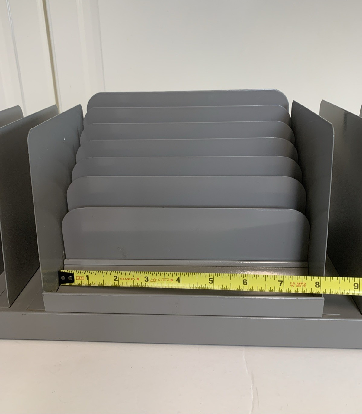 Hunt Lit-Ning Gray Metal Desk Paper File Mail Document Organizer Sorter